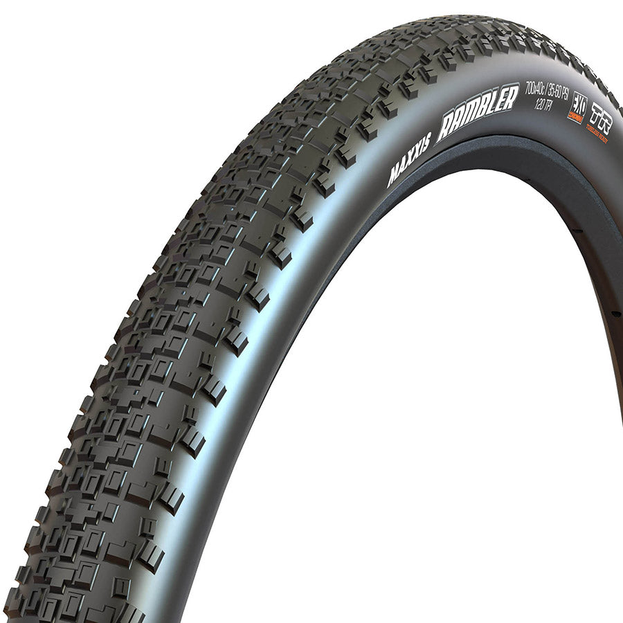 Maxxis, Rambler, Tire, 700x38C, Folding, Tubeless Ready, Dual, EXO, 120TPI, Black
