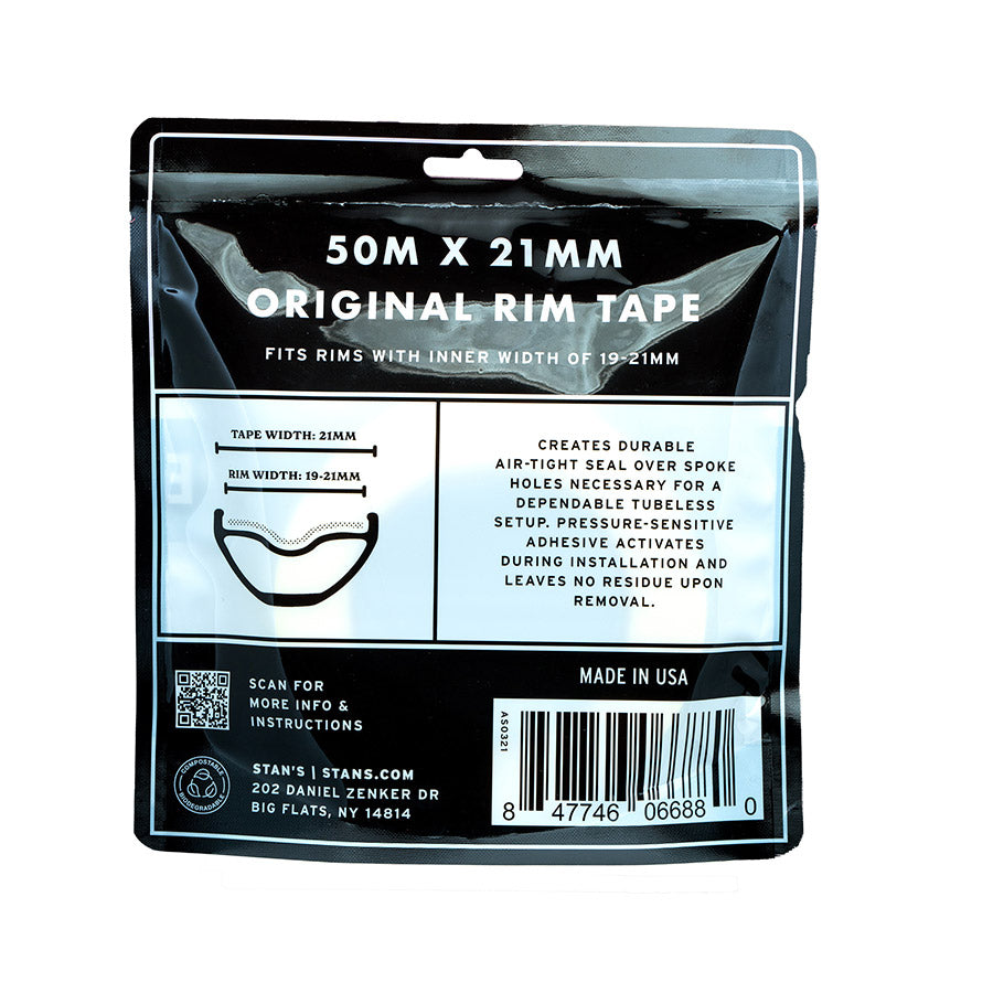 Stans No Tubes, Rim Tape, Tubeless Tape, 10m, 21mm