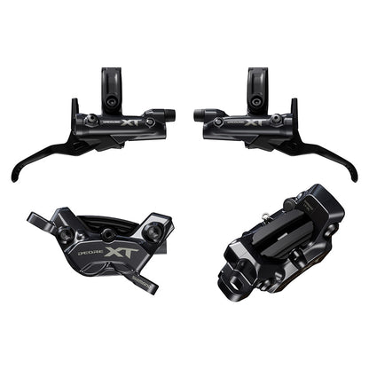 Shimano, XT BL-M8200 / BR-M8220 Kit, MTB Hydraulic Disc Brake, Front and Rear, Flat mount, Disc: Not included, Black, IBRM8220UPGKIT1