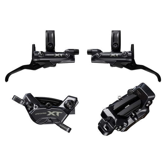 Shimano, XT BL-M8200 / BR-M8220 Kit, MTB Hydraulic Disc Brake, Front and Rear, Flat mount, Disc: Not included, Black, IBRM8220UPGKIT1