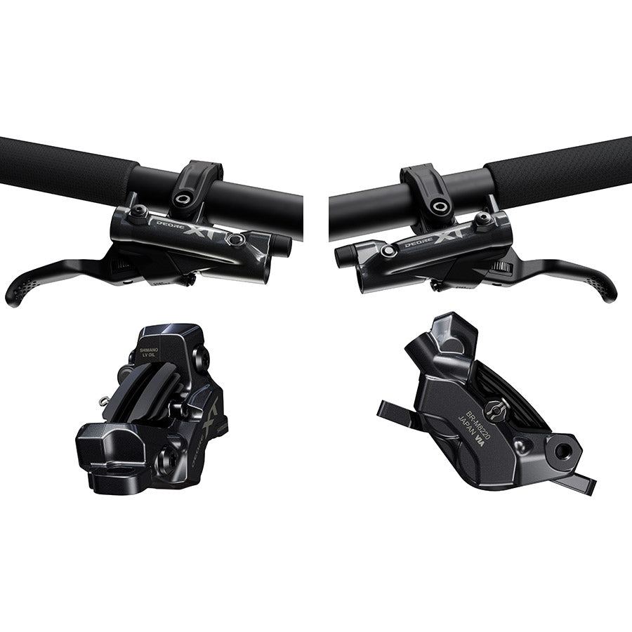 Shimano, XT BL-M8200 / BR-M8220 Kit, MTB Hydraulic Disc Brake, Front and Rear, Flat mount, Disc: Not included, Black, IBRM8220UPGKIT1