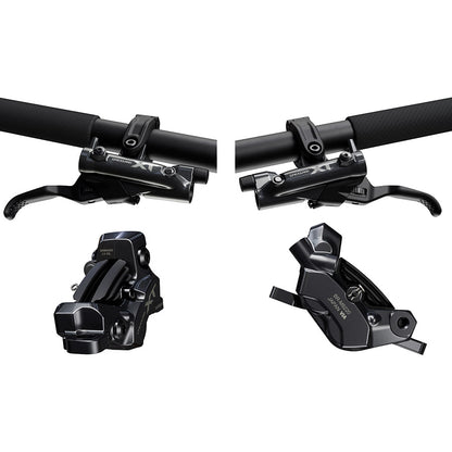 Shimano, XT BL-M8200 / BR-M8220 Kit, MTB Hydraulic Disc Brake, Front and Rear, Flat mount, Disc: Not included, Black, IBRM8220UPGKIT1