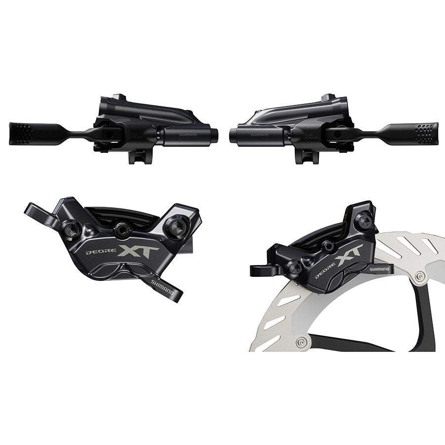 Shimano, XT BL-M8200 / BR-M8220 Kit, MTB Hydraulic Disc Brake, Front and Rear, Flat mount, Disc: Not included, Black, IBRM8220UPGKIT1