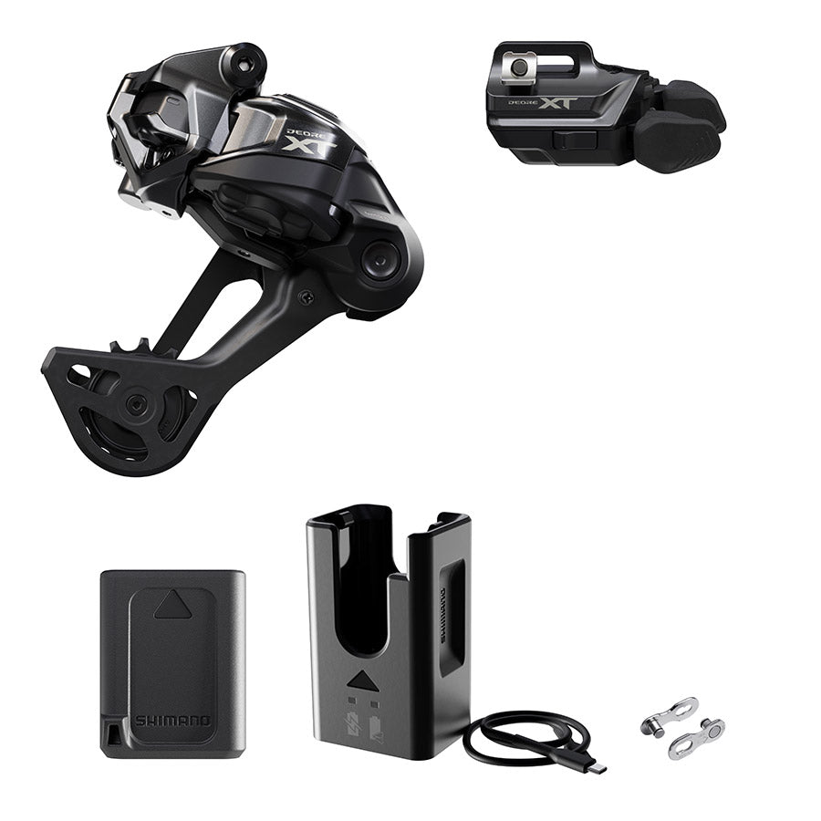 Shimano, Deore XT Di2 RD-M8250 Kit, Rear Derailleur, Speed: 12, Cage: SGS, Black, clamp band, IGPM8250UPG01