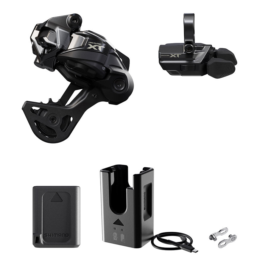 Shimano, Deore XT Di2 RD-M8250 Kit, Rear Derailleur, Speed: 12, Cage: SGS, Black, clamp band, IGPM8250UPG01