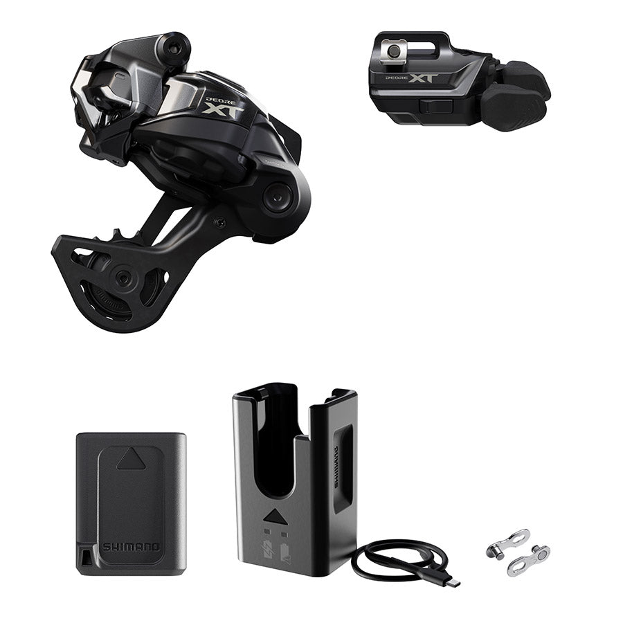 Shimano, Deore XT Di2 RD-M8250 Kit, Rear Derailleur, Speed: 12, Cage: SGS, Black, clamp band, IGPM8250UPG01
