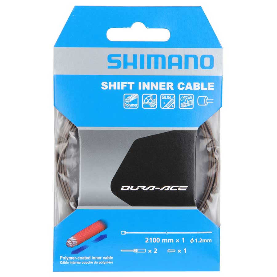 Shimano, Shift cable, Polymer coated stainless steel, 1.2x2100mm, Road, Unit