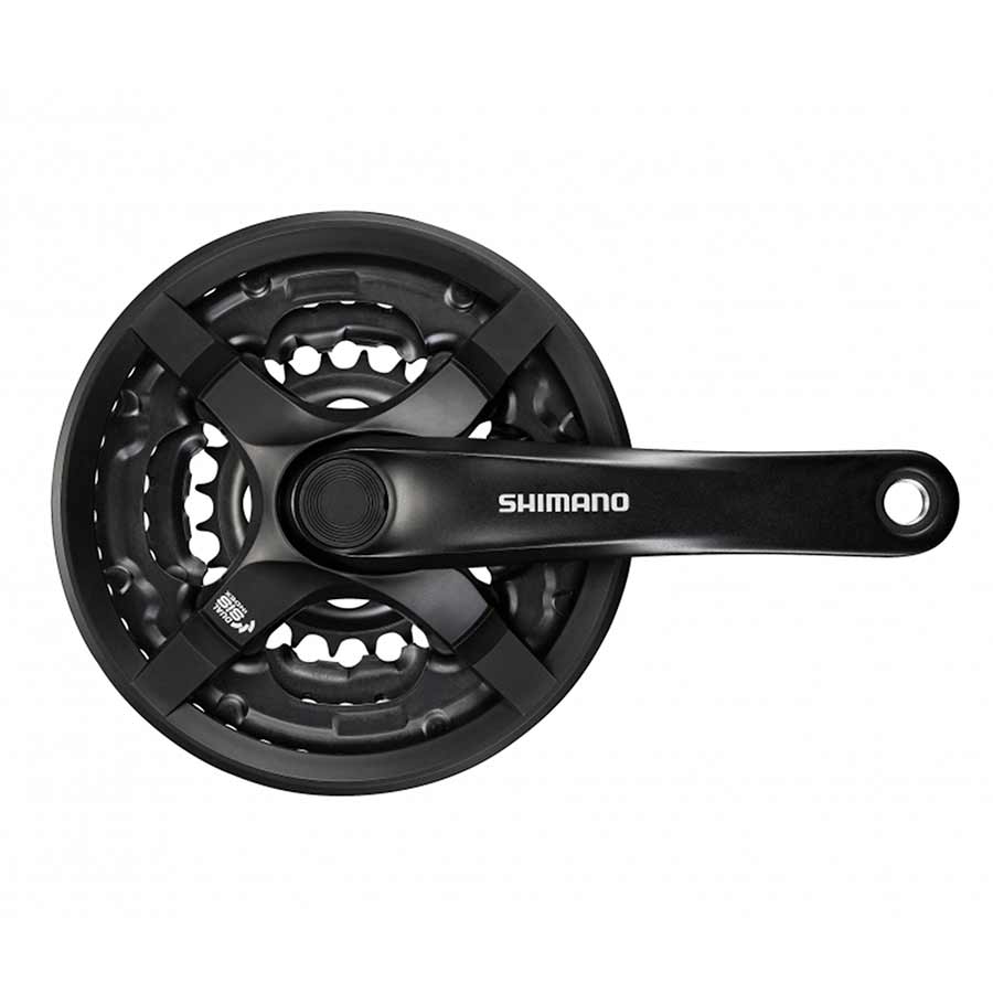 Shimano, FC-TY501, Crankset, 6/7/8 sp., 170mm, 24/34/42T, Riveted, Square, 47.5mm, Black