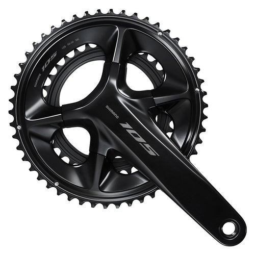 Shimano, 105 FC-R7100, Crankset, Speed: 12, Spindle: 24mm, BCD: 110, 34/50, Hollowtech II, 160mm, Black, Road Disc, IFCR7100MX04