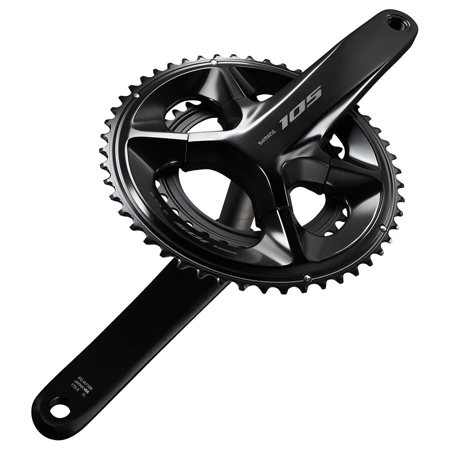 Shimano, 105 FC-R7100, Crankset, Speed: 12, Spindle: 24mm, BCD: 110, 34/50, Hollowtech II, 160mm, Black, Road Disc, IFCR7100MX04