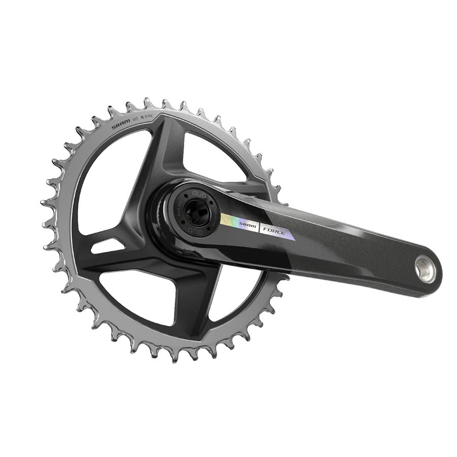 SRAM, Force D2 1x, Crankset, Speed: 12, Spindle: 28.99mm, BCD: Direct Mount, 40, DUB, 172.5mm, Black, Road Disc