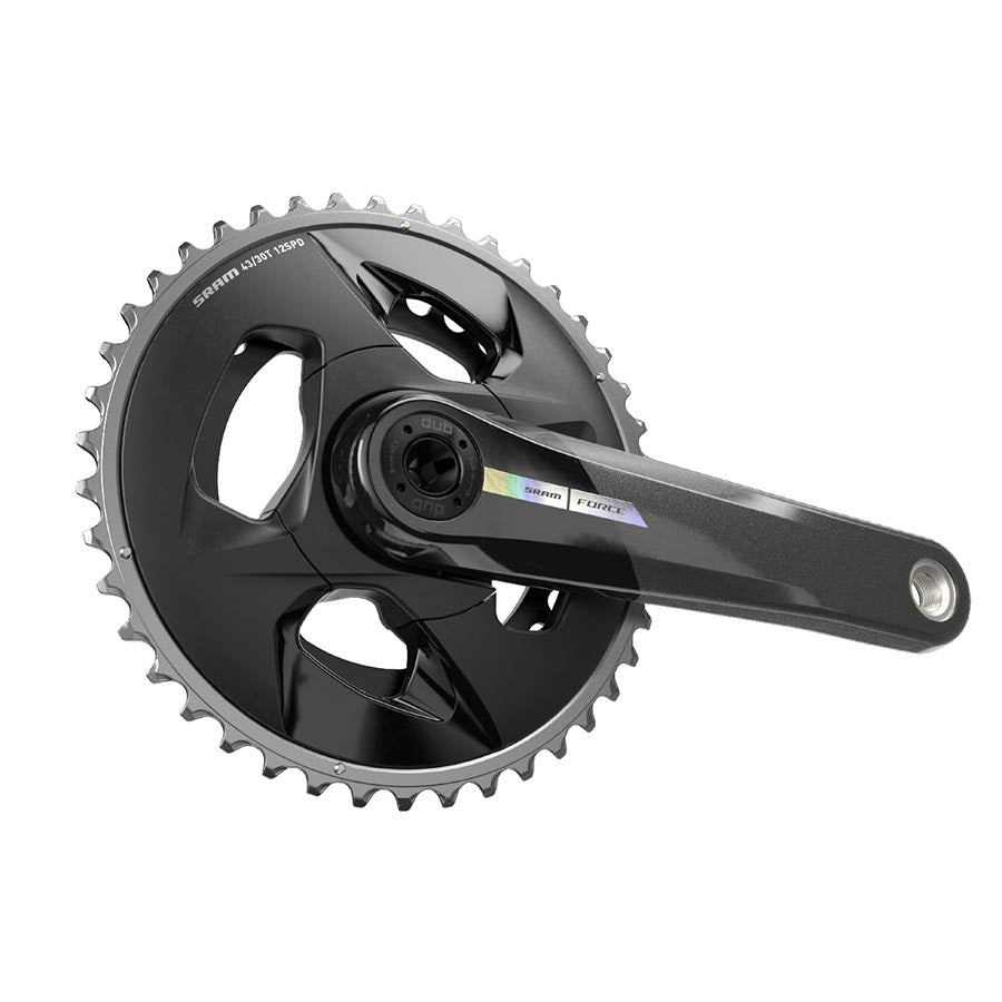 SRAM, Force D2 2x Wide, Crankset, Speed: 12, Spindle: 28.99mm, BCD: 94, 43/30, DUB, 175mm, Black, Road Disc