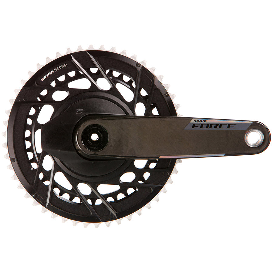 SRAM, Force 2x Powermeter E1, Power Meter Crankset, Speed: 12, Spindle: 28.99mm, BCD: Thread Mount, 50/37, DUB, 160mm, Black, Road