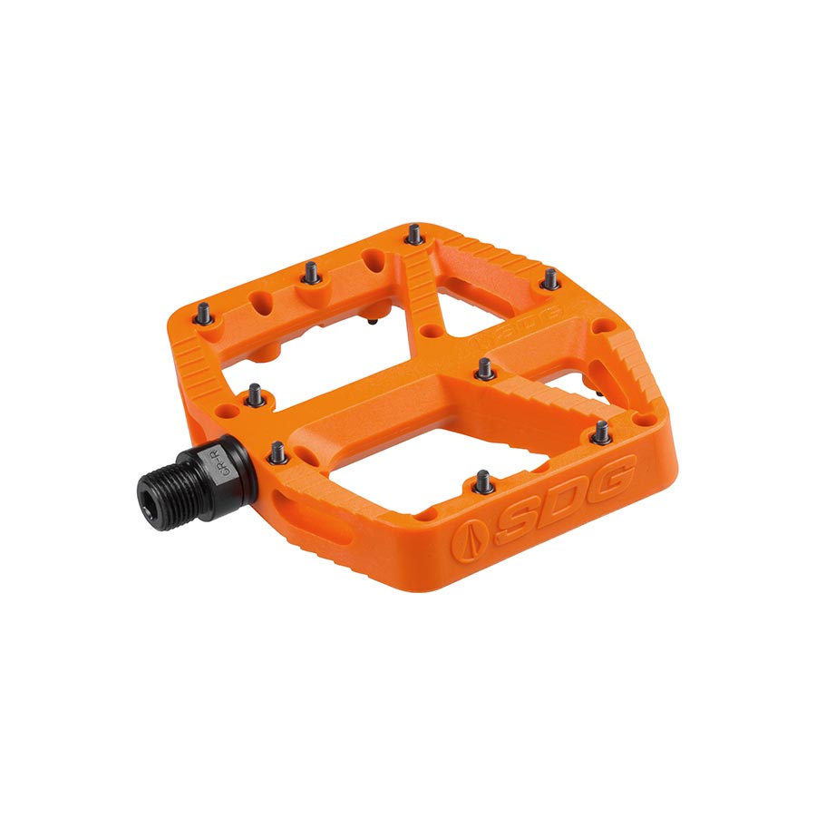 SDG Components, Comp, Platform Pedals, Body: Composite, Spindle: Cr-Mo, 9/16'', Red, Pair