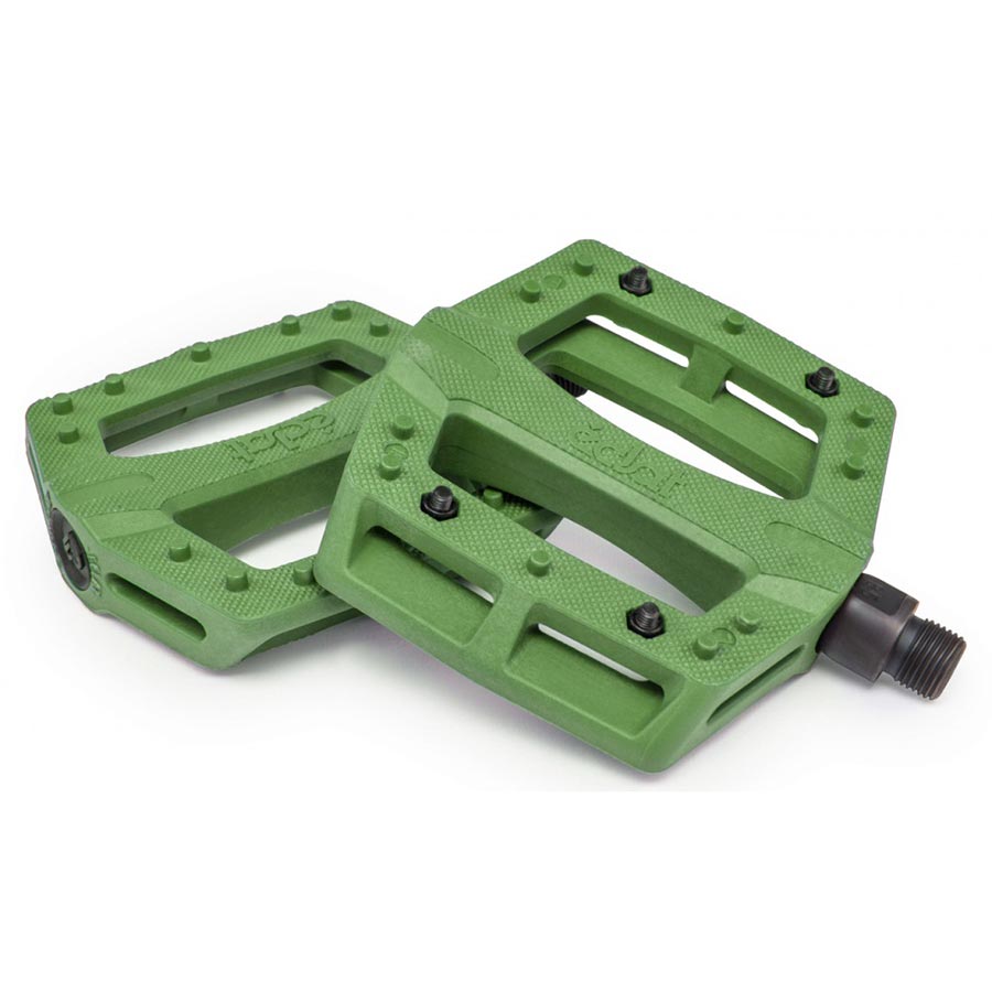 Eclat, Contra, Platform Pedals, Body: Nylon, Spindle: Cr-Mo, 9/16'', Army Green, Pair