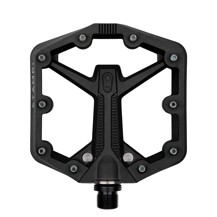 crankbrothers, STAMP 1, Platform Pedals, Body: Composite, Spindle: Cr-Mo, 9/16'', Black, Pair, Large