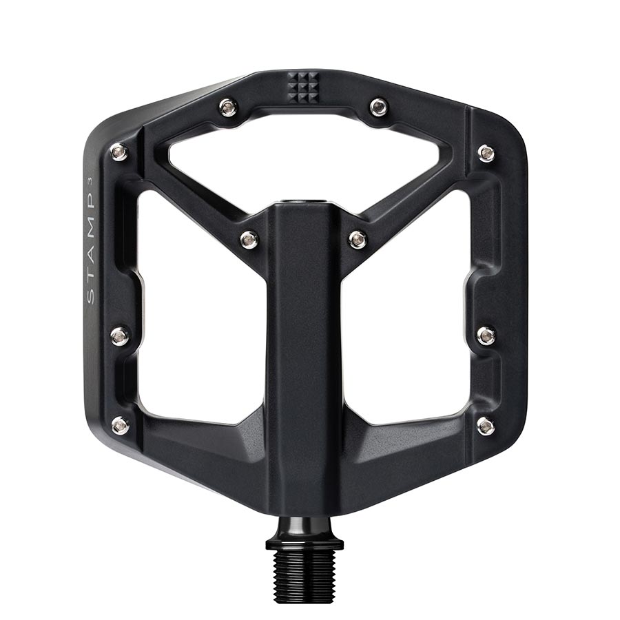 crankbrothers, STAMP 3 Large, Platform Pedals, Body: Aluminum, Spindle: Cr-Mo, 9/16'', Black, Pair