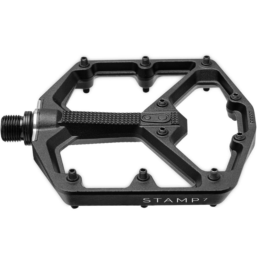 crankbrothers, STAMP 7 Large, Platform Pedals, Body: Aluminum, Spindle: Cr-Mo, 9/16'', Black, Pair
