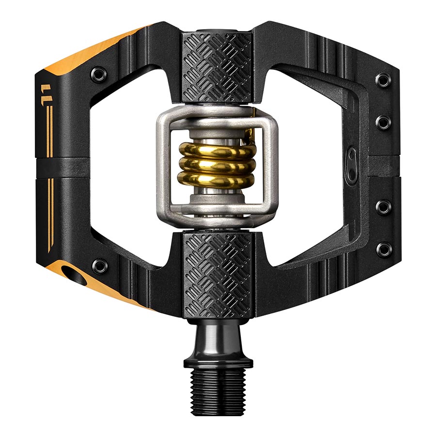 crankbrothers, MALLET ENDURO 11, Pedals, Body: Aluminum, Spindle: Cr-Mo, 9/16'', Black & Gold / Gold Spring, Pair