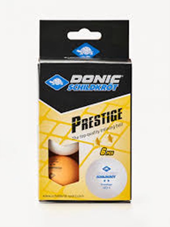 6 Balles Donic Prestige 2 étoiles blanches