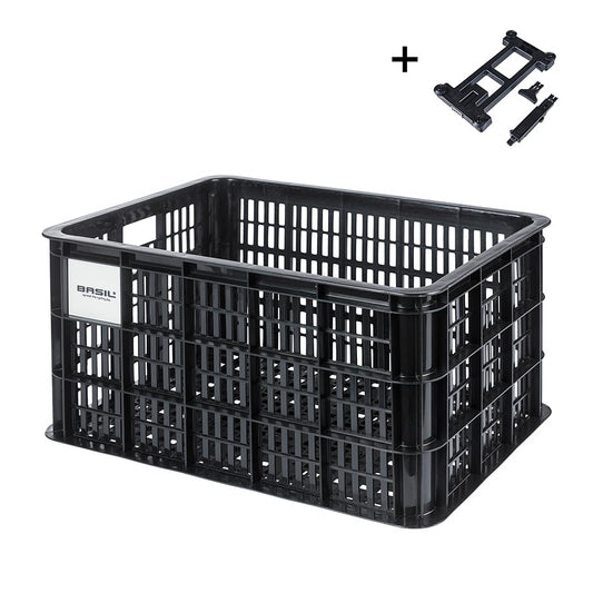 Basil, Bicycle Crate L, Basket, Black