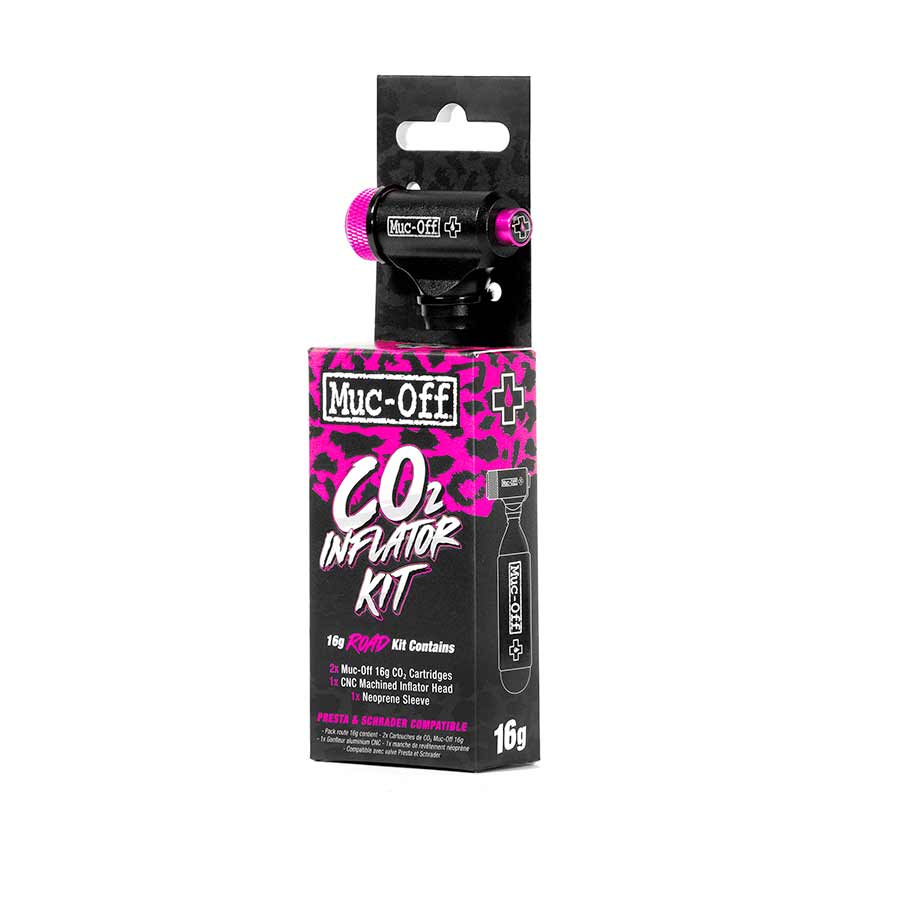 Muc-Off, CO2 Inflator Kit, 16g Road, Threaded, Presta, Schrader, Kit