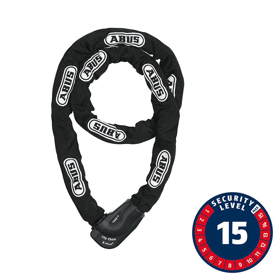 Abus, Granit CityChain XPlus 1060K, Chain Lock, Key, 10mm, 110cm, 3.6', Black