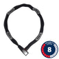 Abus, 8807K Steel-O-Chain, Chain Lock, Key, 7mm, 110cm, 3.6', Black