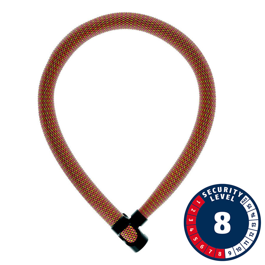 Abus, IvyTex IVERA 7210K, Chain Lock, Key, 7mm, 85cm, 2.8', Sparkling Orange