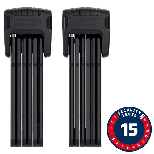 Abus, Bordo Granit XPlus 6500 TwinSet, Folding Lock, Key, 90cm, 3.0' x 2, 5.5mm, Black, Set