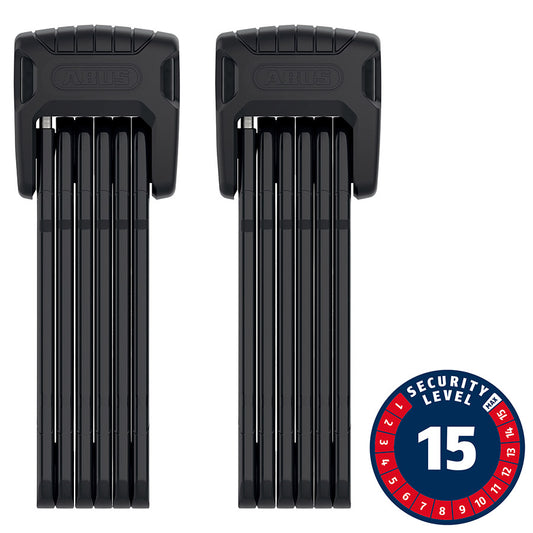 Abus, Bordo Granit XPlus 6500 TwinSet, Folding Lock, Key, 90cm, 3.0' x 2, 5.5mm, Black, Set