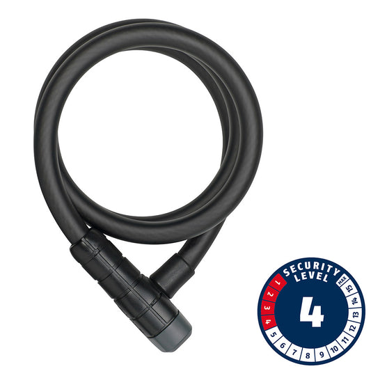 Abus, 6412K, Cable lock, Key, 12mm, 85cm, Black
