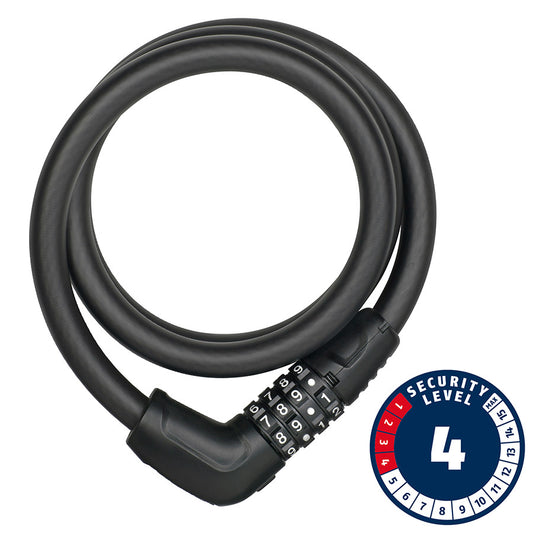 Abus, 6412C, Cable lock, Combination, 12mm, 85cm, Black