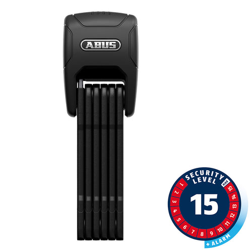 Abus, Bordo Granit XPlus Alarm 6500, Folding Lock, Key, 90cm, 3', 5.5mm, Black
