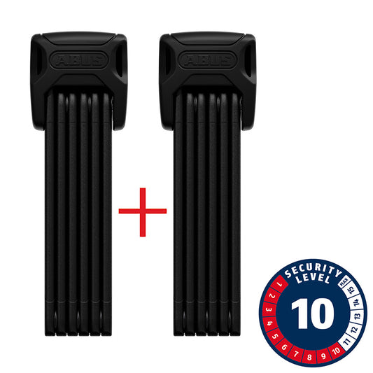 Abus, Bordo XPlus 6000K Twinset, Folding Lock, Key, 90cm, 3', 5mm, Black