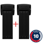 Abus, Bordo XPlus 6000K Twinset, Folding Lock, Key, 90cm, 3', 5mm, Black