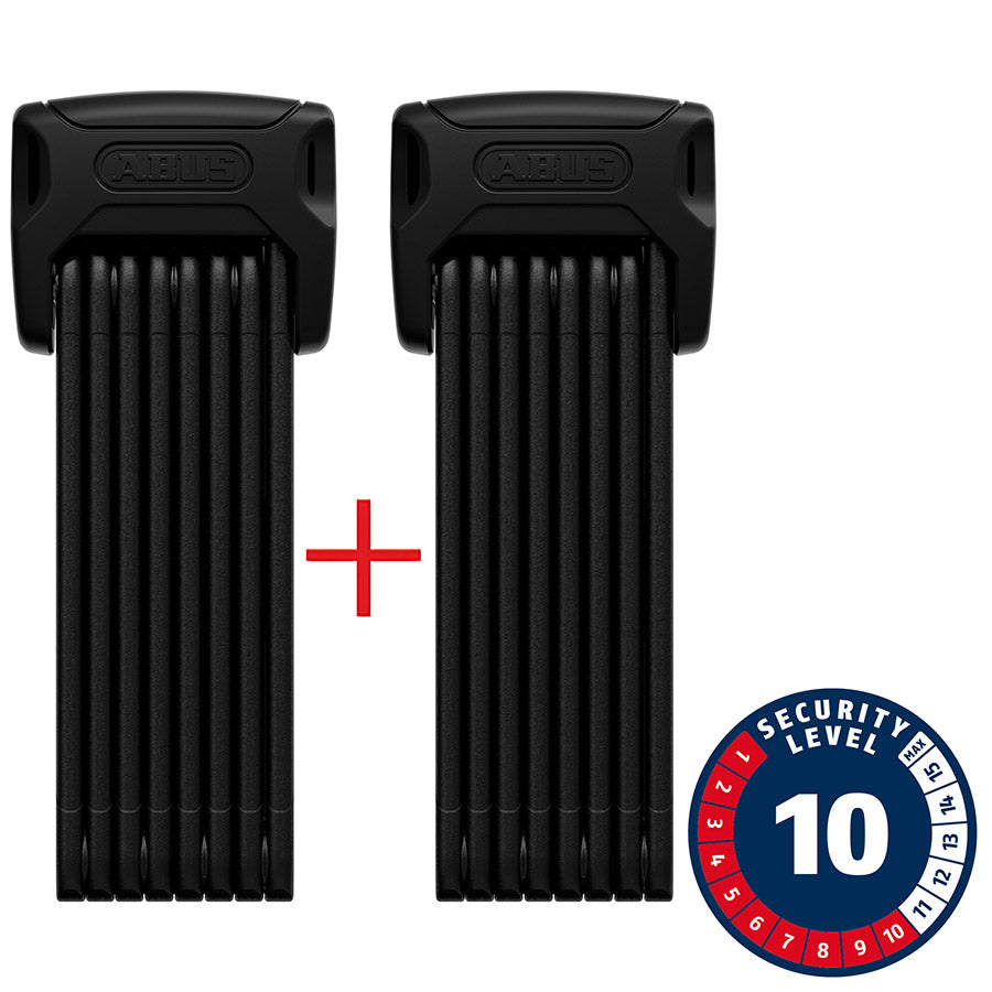 Abus, Bordo XPlus 6000K Twinset, Folding Lock, Key, 90cm, 3', 5mm, Black