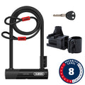 Abus, Ultra 410K + Cobra, U-Lock, Key, 12mm, 170x230mm, 6.7''x9'', Black