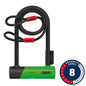 Abus, Ultra 410K Mini + Cobra, U-Lock, Key, 150x180mm, 5.9''x7'', Thickness in mm: 12mm, Green