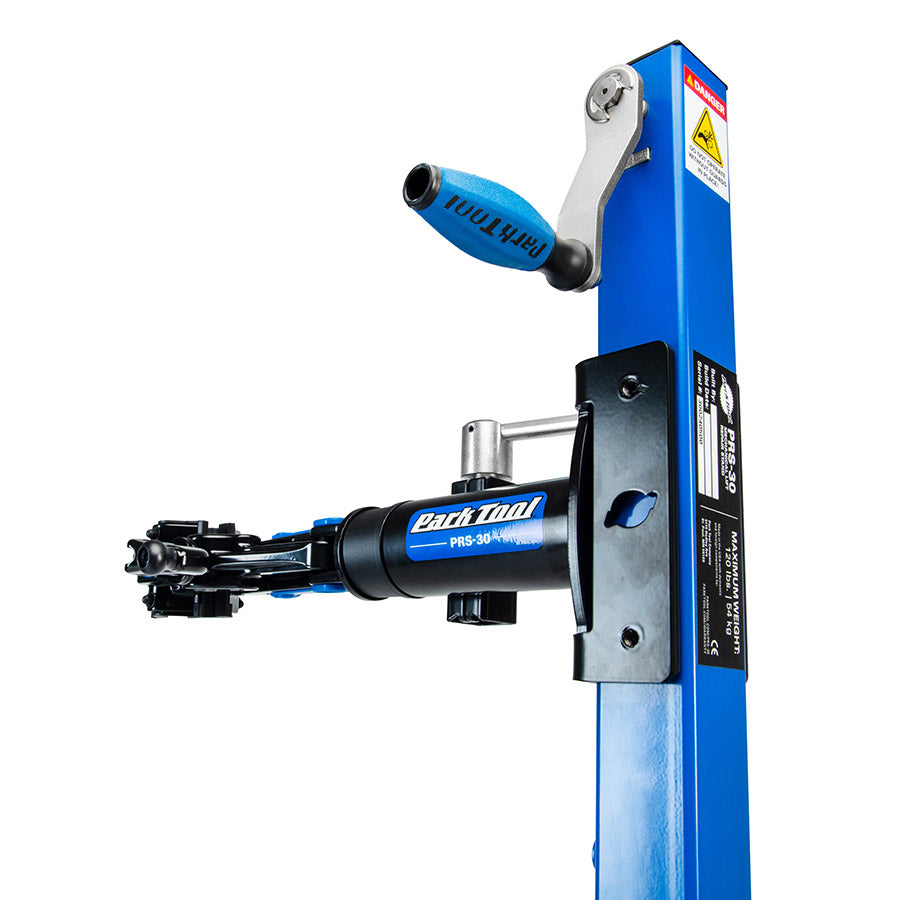 Park Tool, PRS-30LB, Shop Repair Stand with hand crank mechanical lift, for steel base