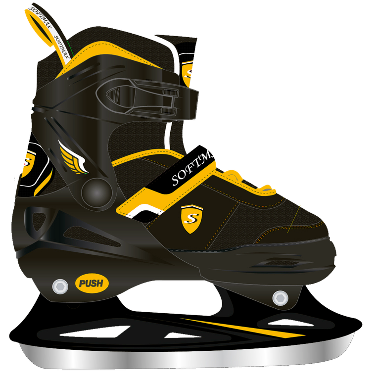 Patins Softmax  Ajustable Garçon Noir/Jaune