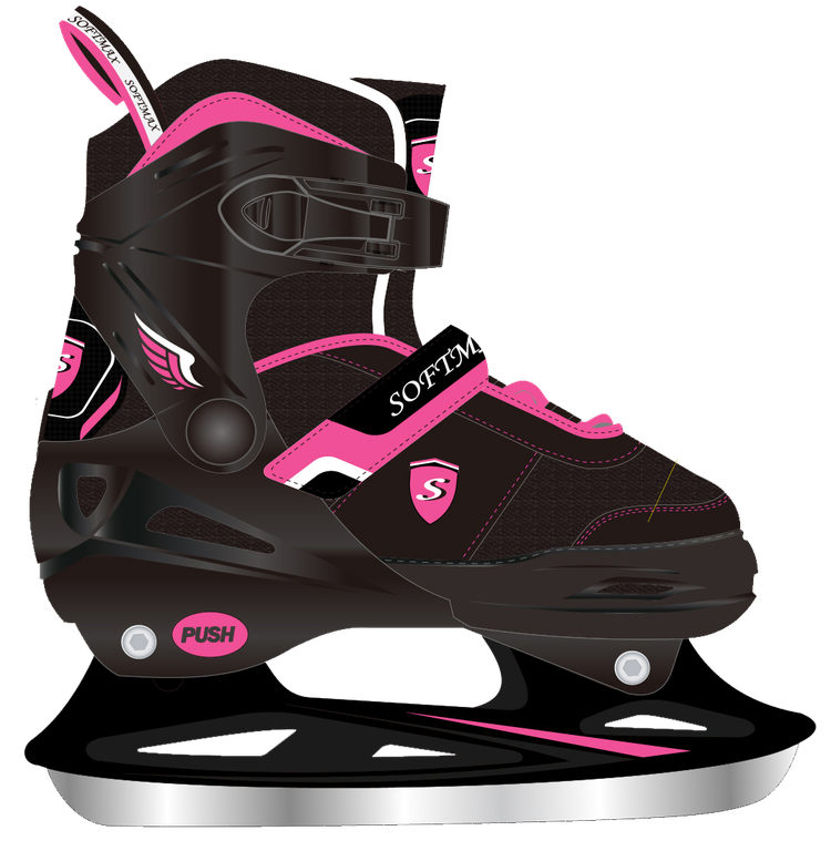 Patin Softmax Kid Ajustable Fille Noir/Rose
