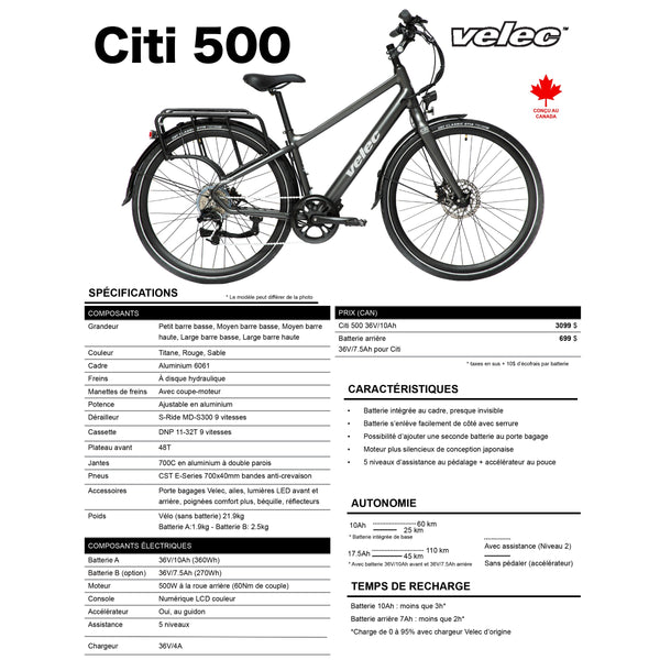 CITI 500 MOYEN (BARRE HAUTE) ROUGE